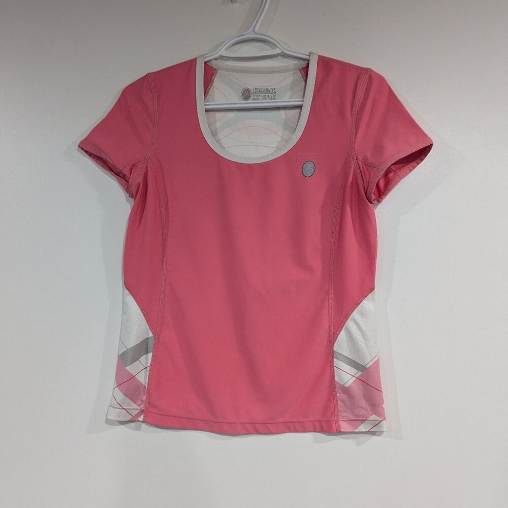 *3/$10* Running Room Pink Ribbon Breast Cancer Dri-Fit Top Pink White Size Small